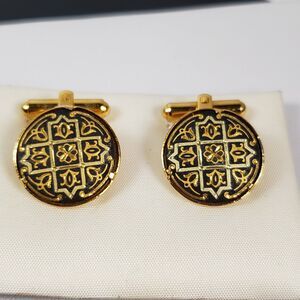 Damasquinado De Oro 24K Gold Plated Handcrafted Cufflinks from Toledo Spain